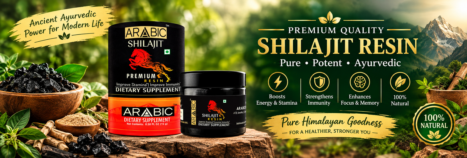 Arabic Shilajit Risen Banner